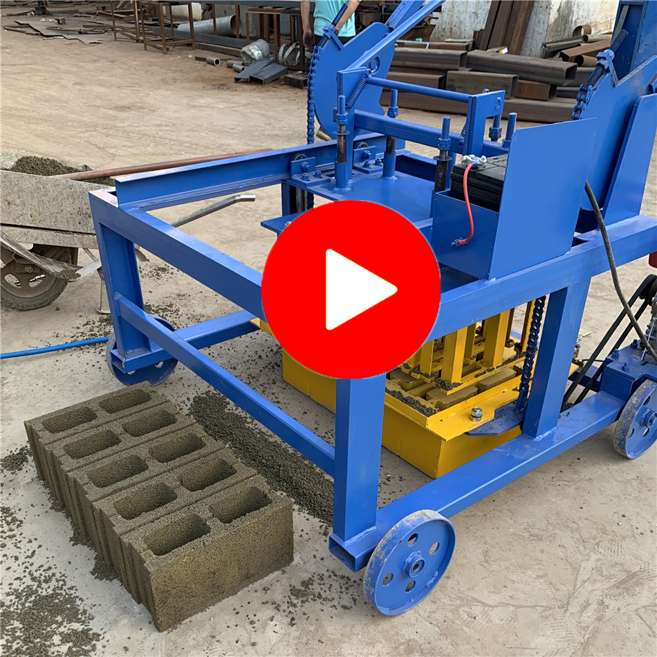 Manual diesel engine driven egg laying concrete block making machine with 5 blocks a mold